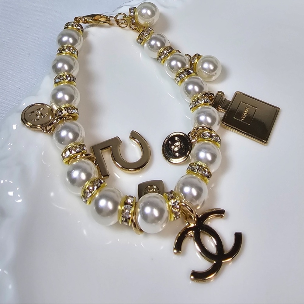 GWP CC pearls and charms bracelet
